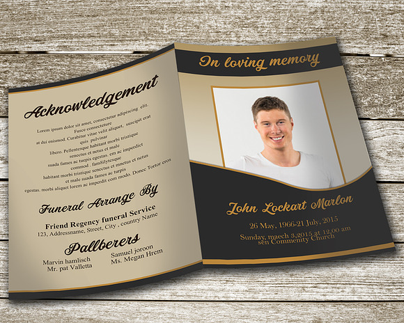 Obituary Program Template in Invitation Templates - product preview 2