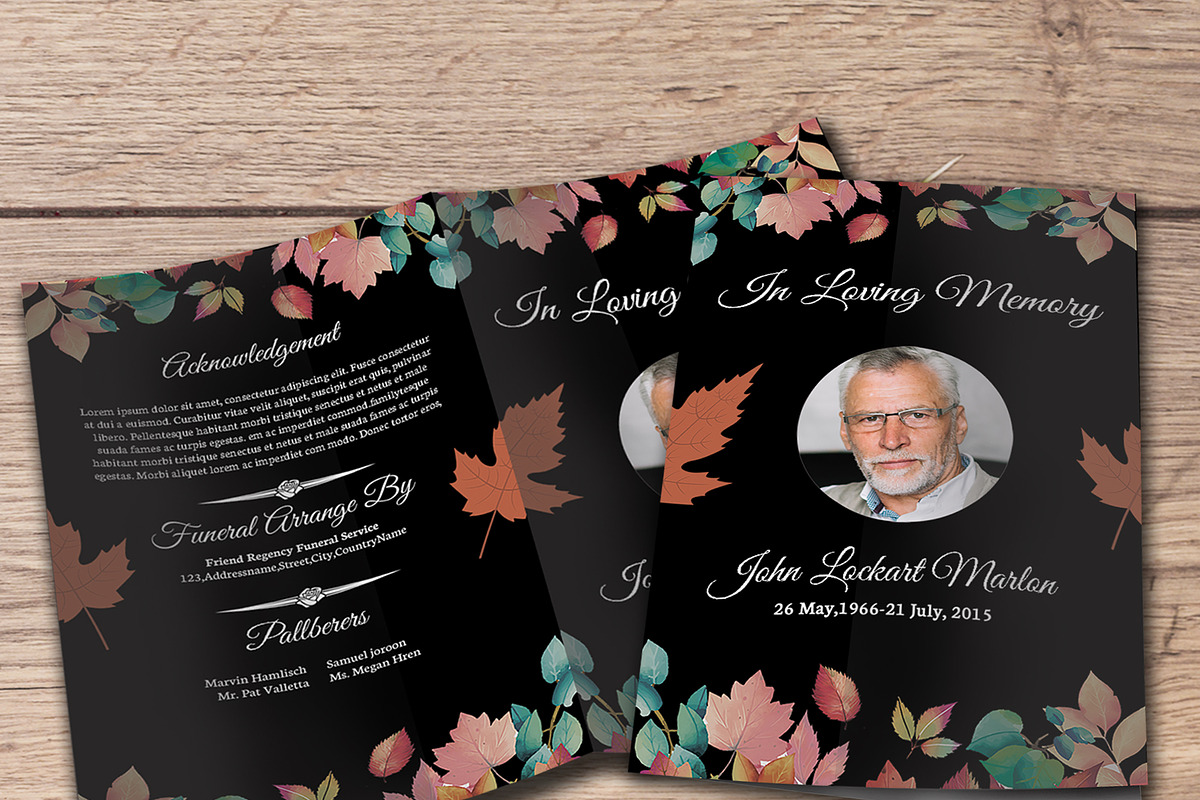 Funeral Program Template in Invitation Templates - product preview 8