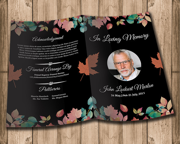 Funeral Program Template in Invitation Templates - product preview 2