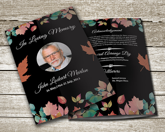 Funeral Program Template in Invitation Templates - product preview 3