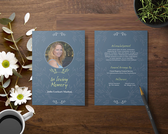 Funeral Memorial Template in Invitation Templates - product preview 1