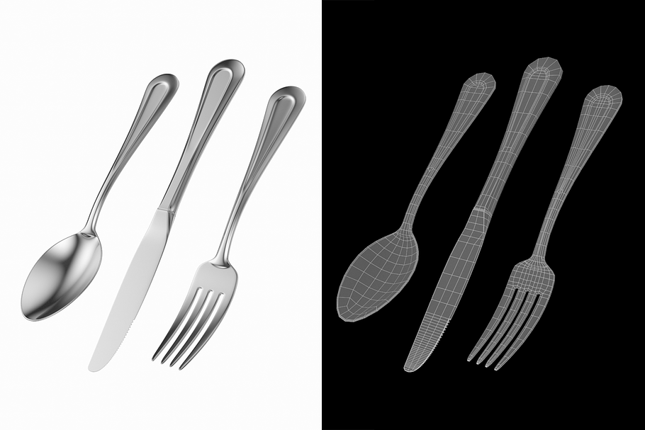 Classic Dessert Knife Fork Spoon in Appliances - product preview 1
