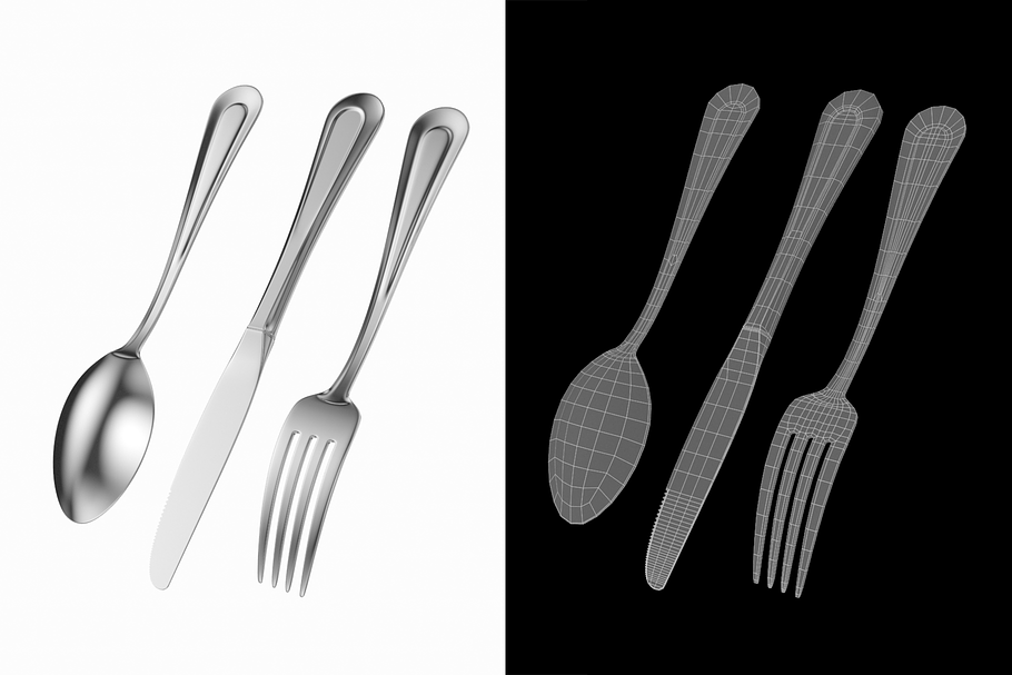 Classic Dessert Knife Fork Spoon in Appliances - product preview 3