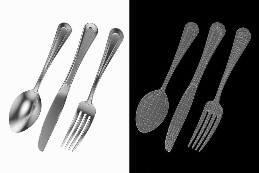 Classic Dessert Knife Fork Spoon in Appliances - product preview 4