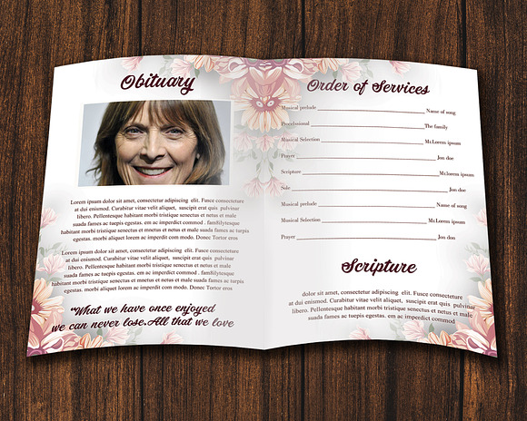 Pink Floral Funeral Template in Invitation Templates - product preview 2