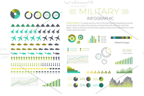 Military Infographic Vector Elements