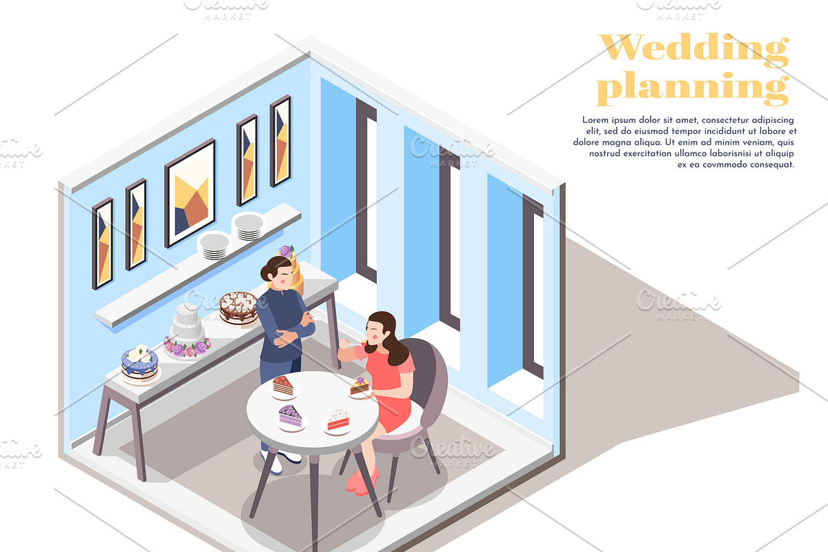 Wedding planning composition in Illustrations - product preview 8