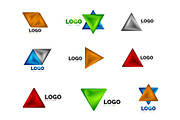 Set of triangle icon geometric logo