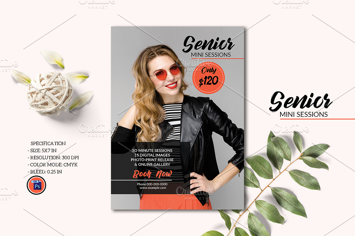 Senior Mini Session V1120 in Flyer Templates - product preview 8