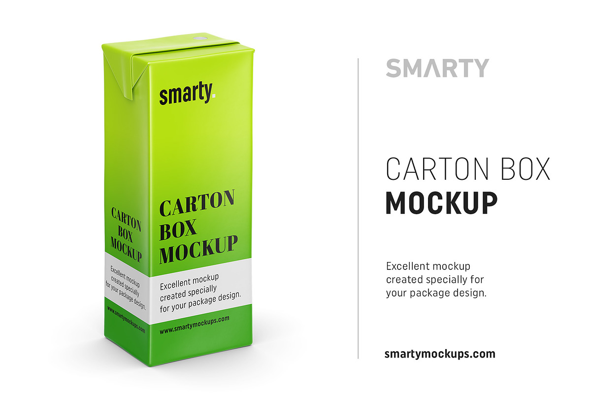 Juice carton box mockup in Product Mockups - product preview 8