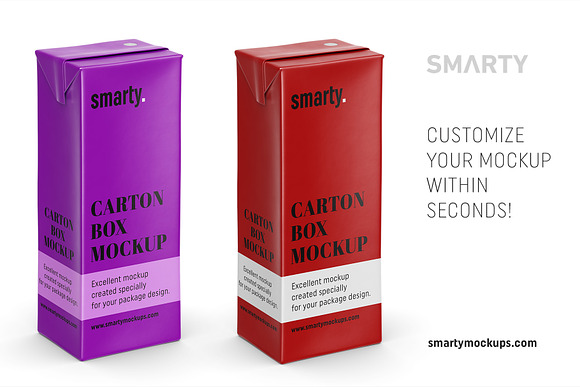 Juice carton box mockup in Product Mockups - product preview 2