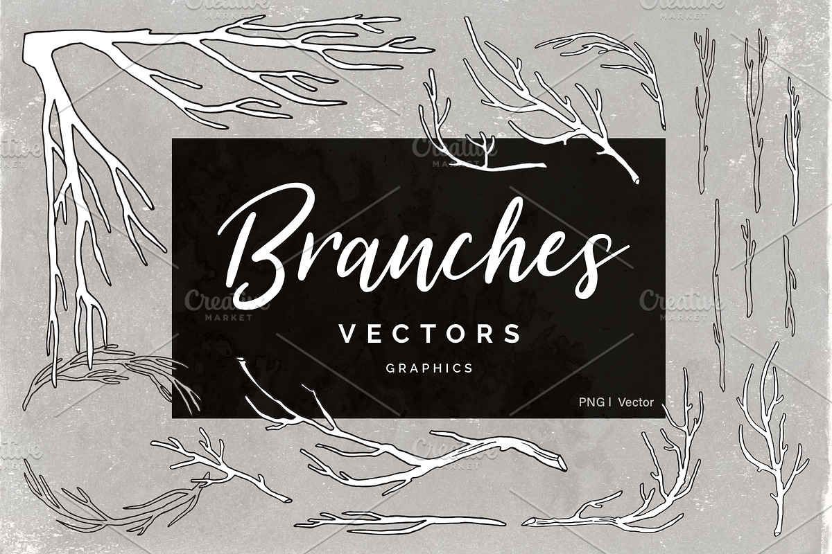 Branches Vectors (with outline) in Illustrations - product preview 8