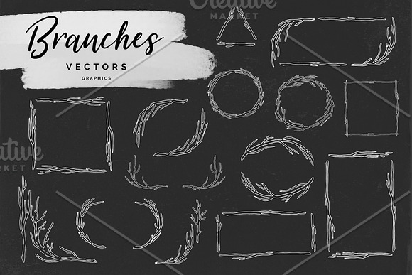 Branches Vectors (with outline) in Illustrations - product preview 2