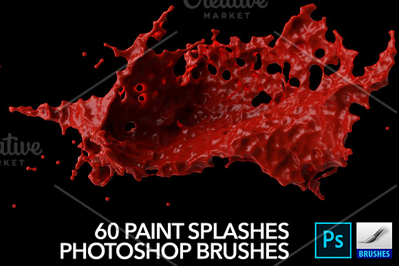 60 Paint Splash Brushes for PS in Add-Ons - product preview 3