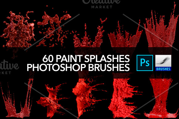 60 Paint Splash Brushes for PS in Add-Ons - product preview 7