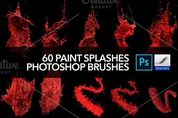 60 Paint Splash Brushes for PS in Add-Ons - product preview 8