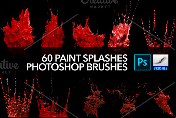 60 Paint Splash Brushes for PS in Add-Ons - product preview 9