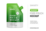 Glossy food pouch mockup