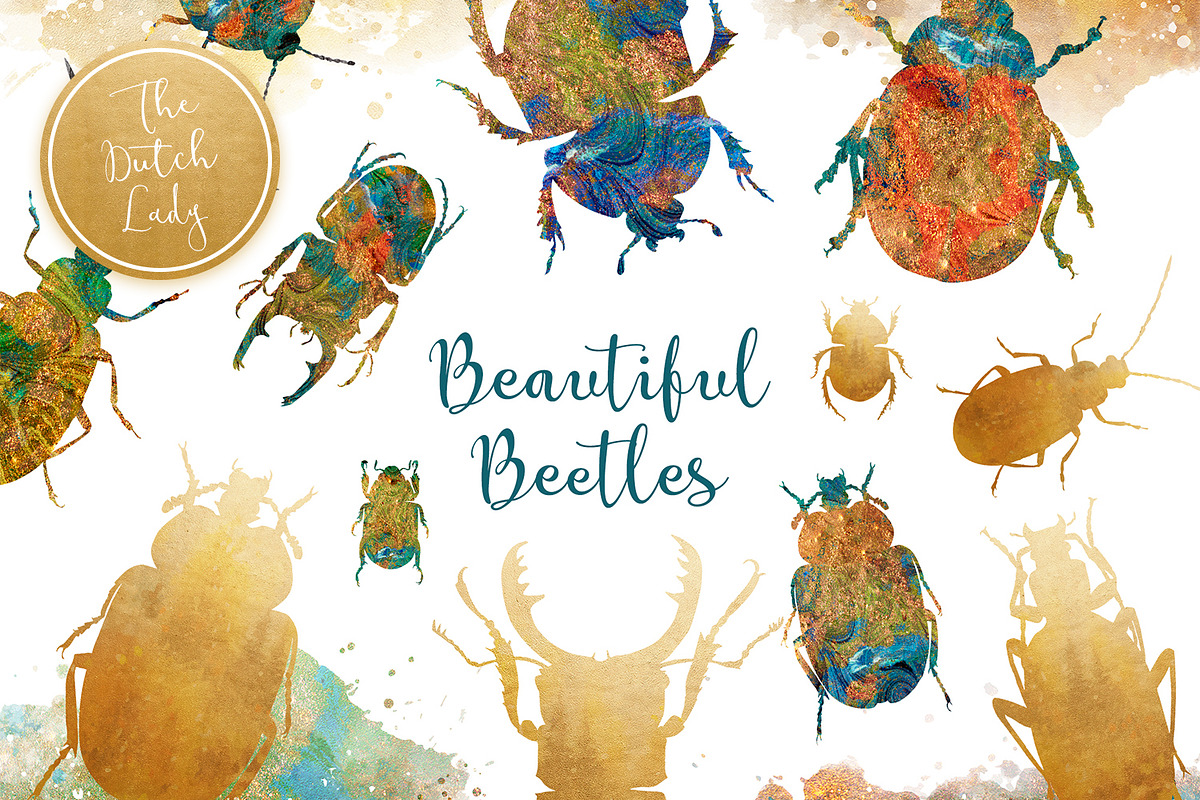 Scarabs & Beetles Clipart Set in Illustrations - product preview 8