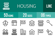 50 Housing Line Icons