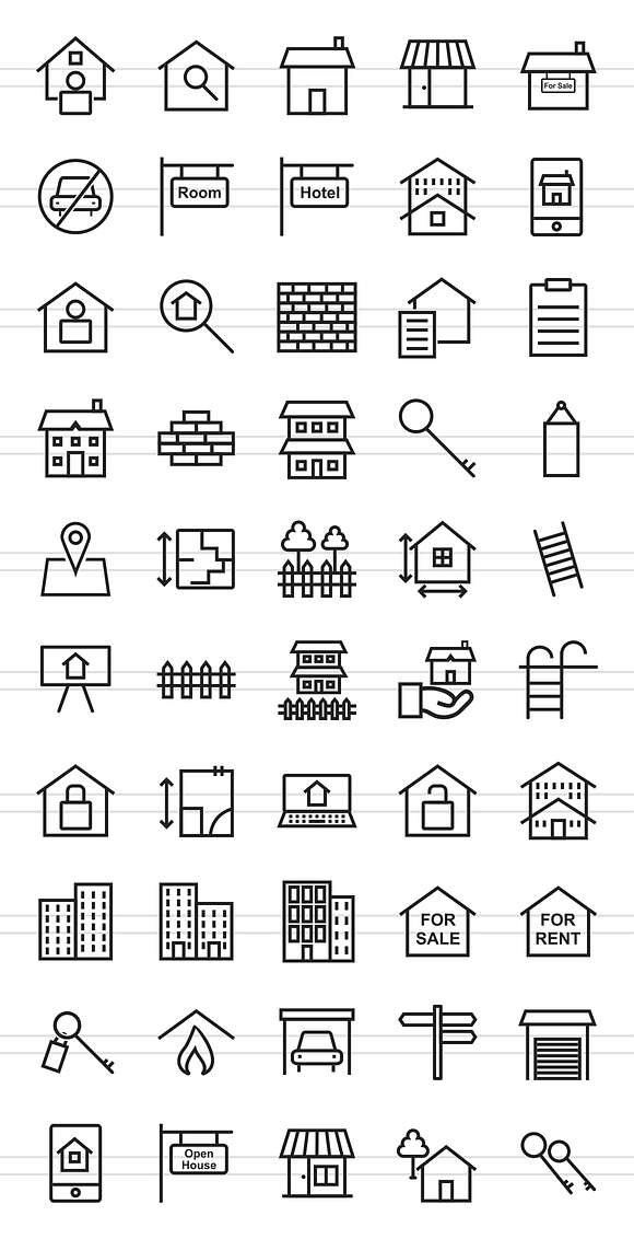 50 Housing Line Icons in House Icons - product preview 1