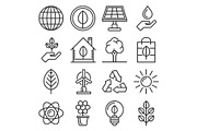Ecology Icons Set on white