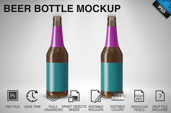 Beer Bottle Mockup 02 in Product Mockups - product preview 1