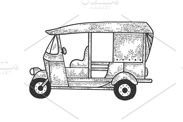 Auto rickshaw transport sketch