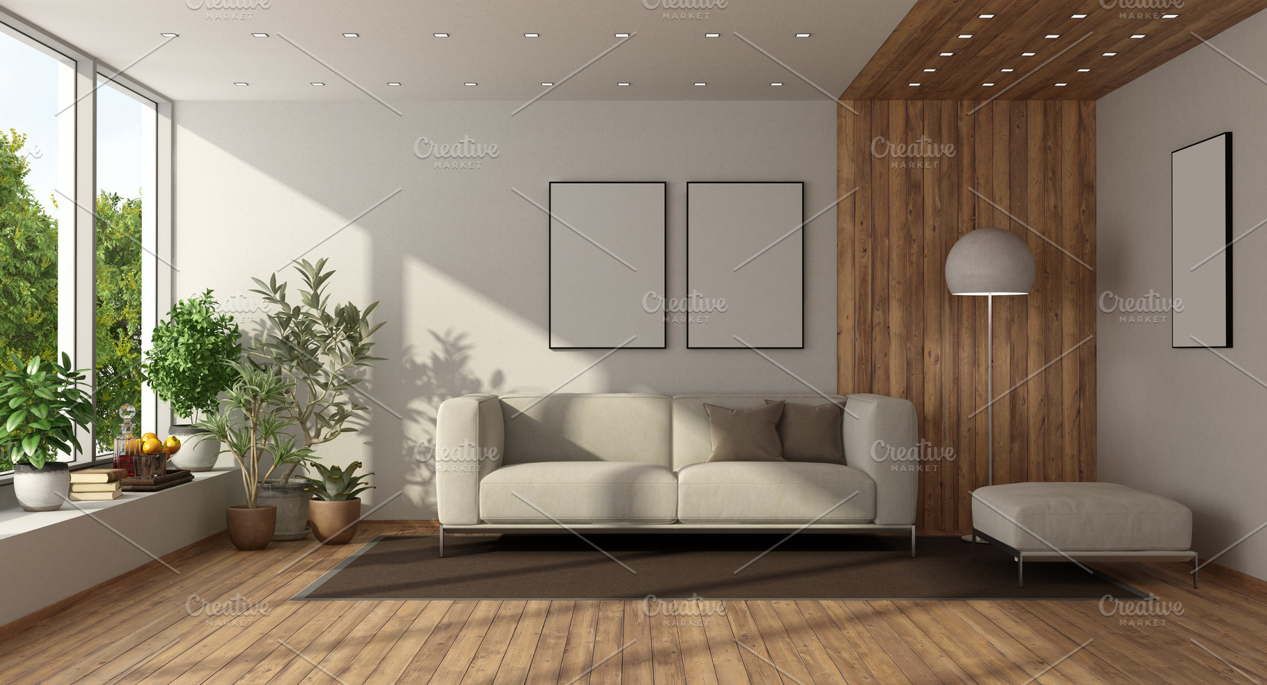 minimalist furniture free living room