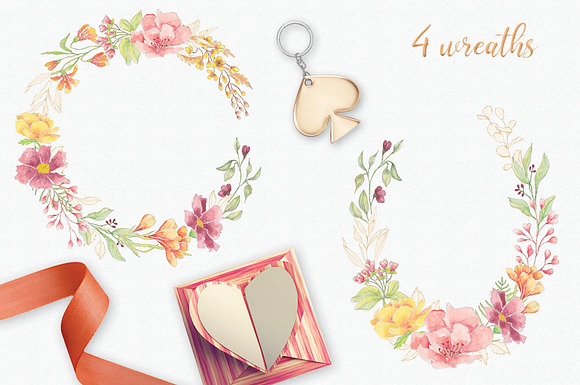 Warm winter hues: wreaths and sprays in Illustrations - product preview 1