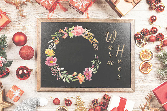 Warm winter hues: wreaths and sprays in Illustrations - product preview 3