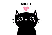 Adopt me. Black cat head face.