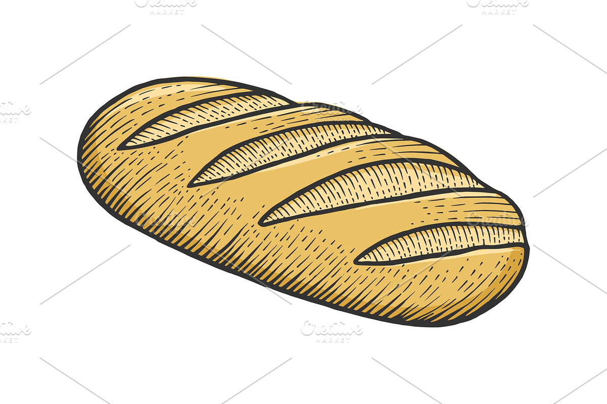 Bread loaf sketch engraving vector in Illustrations - product preview 8