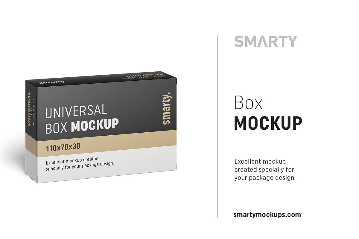 Carton box mockup 110x70x30 in Product Mockups - product preview 8