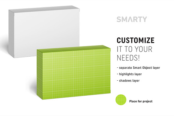 Carton box mockup 110x70x30 in Product Mockups - product preview 1