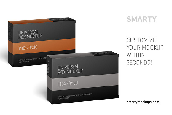 Carton box mockup 110x70x30 in Product Mockups - product preview 2