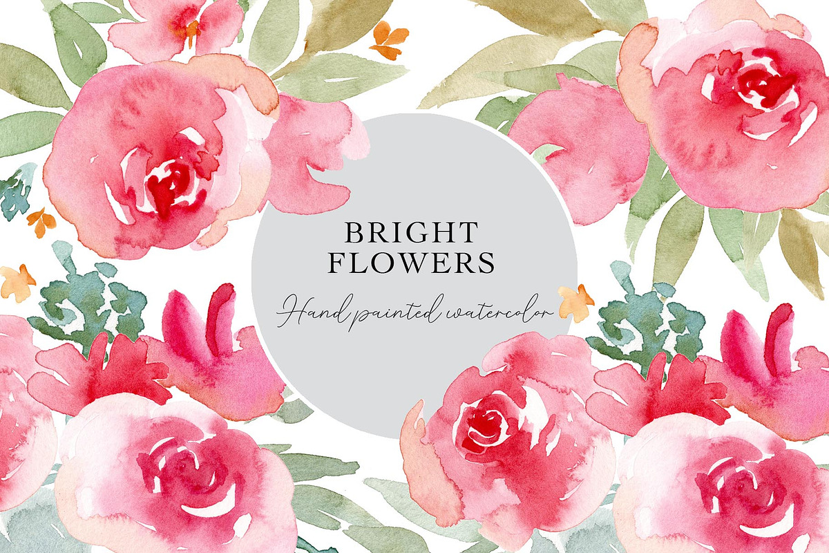 Bright Watercolor Flowers in Illustrations - product preview 8