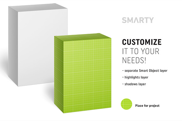 Carton box mockup 80x110x50 in Product Mockups - product preview 1