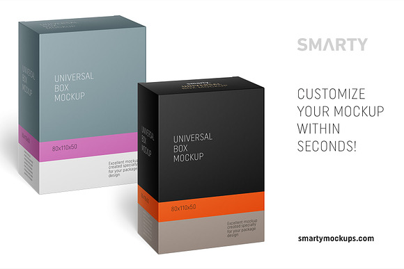 Carton box mockup 80x110x50 in Product Mockups - product preview 2