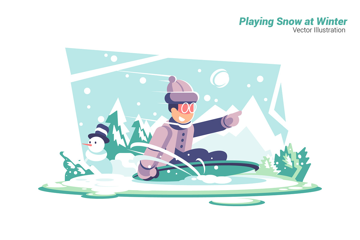 Playing at Winter - Illustration in Illustrations - product preview 8