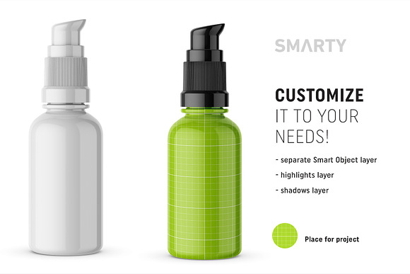 Cosmetic pump bottle mockup in Product Mockups - product preview 1