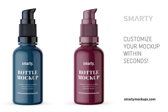 Cosmetic pump bottle mockup in Product Mockups - product preview 2