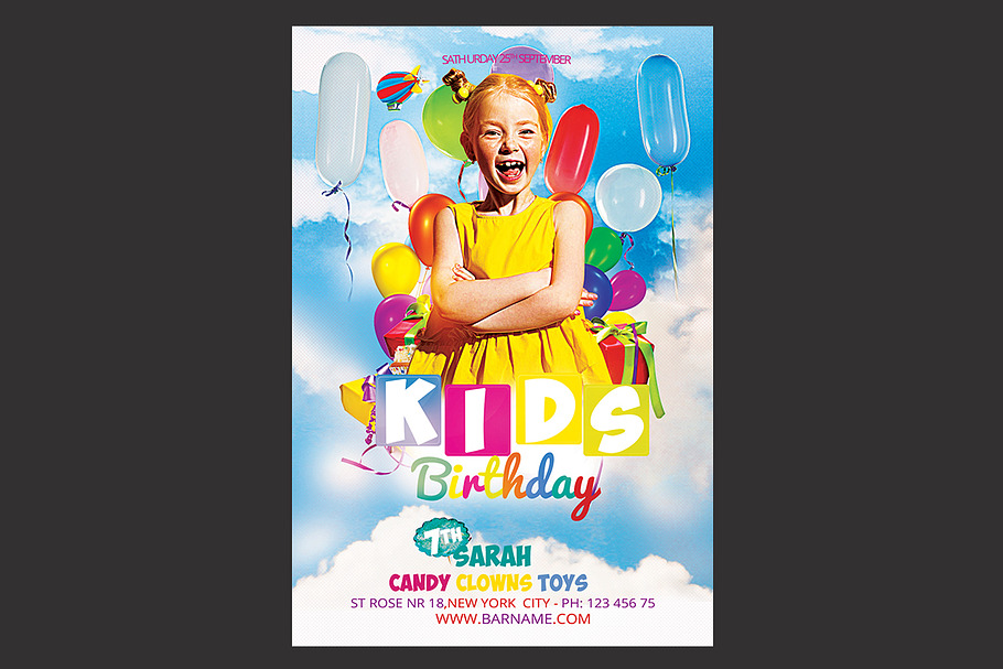 Kids Birthday Party Flyer in Flyer Templates - product preview 8