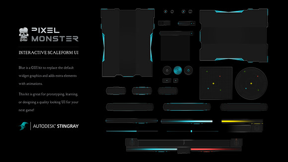 Interactive Scaleform UI Sci-Fi Blue in Graphics - product preview 2