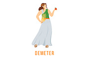 Demeter flat vector illustration