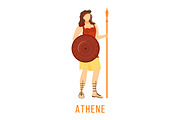 Athene flat vector illustration
