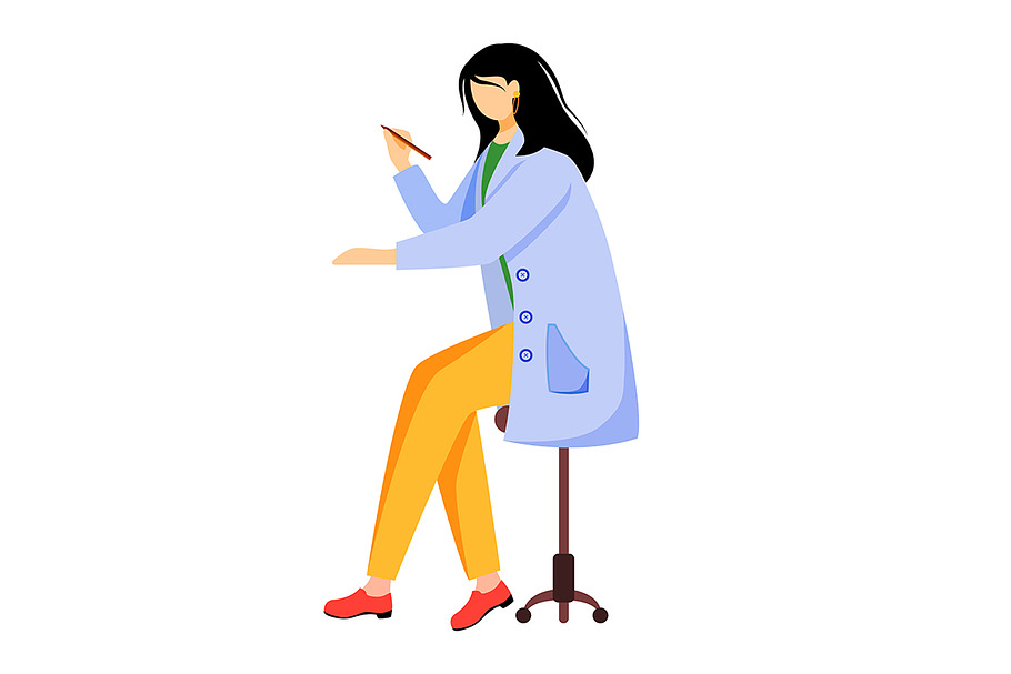Scientist in blue lab coat in Illustrations - product preview 8