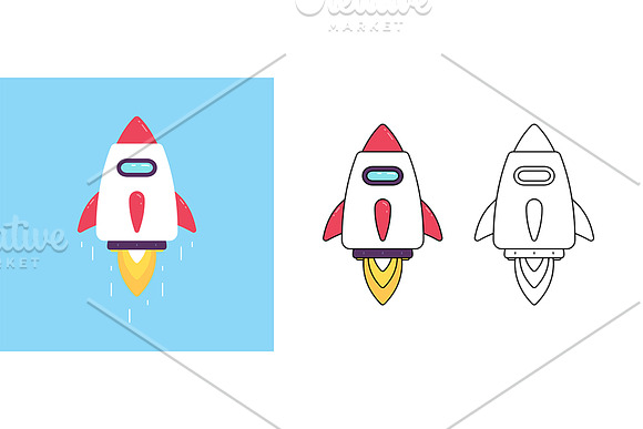 Rocket launch in Illustrations - product preview 1