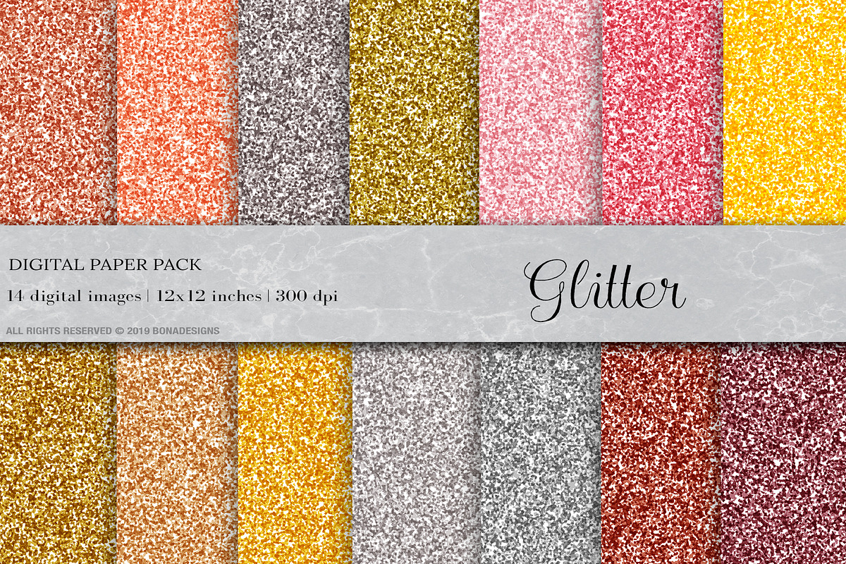 Glitter Digital Papers in Textures - product preview 8
