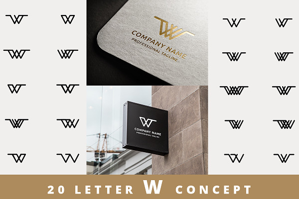 20 Letter W Concept Logo